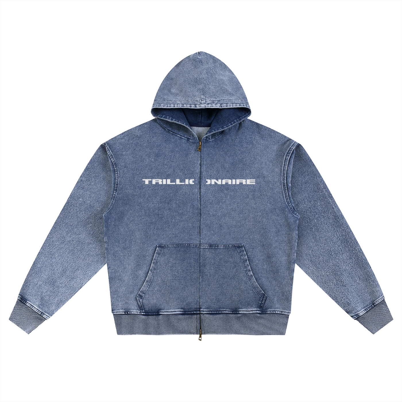 Snow Wash Oversized Zip