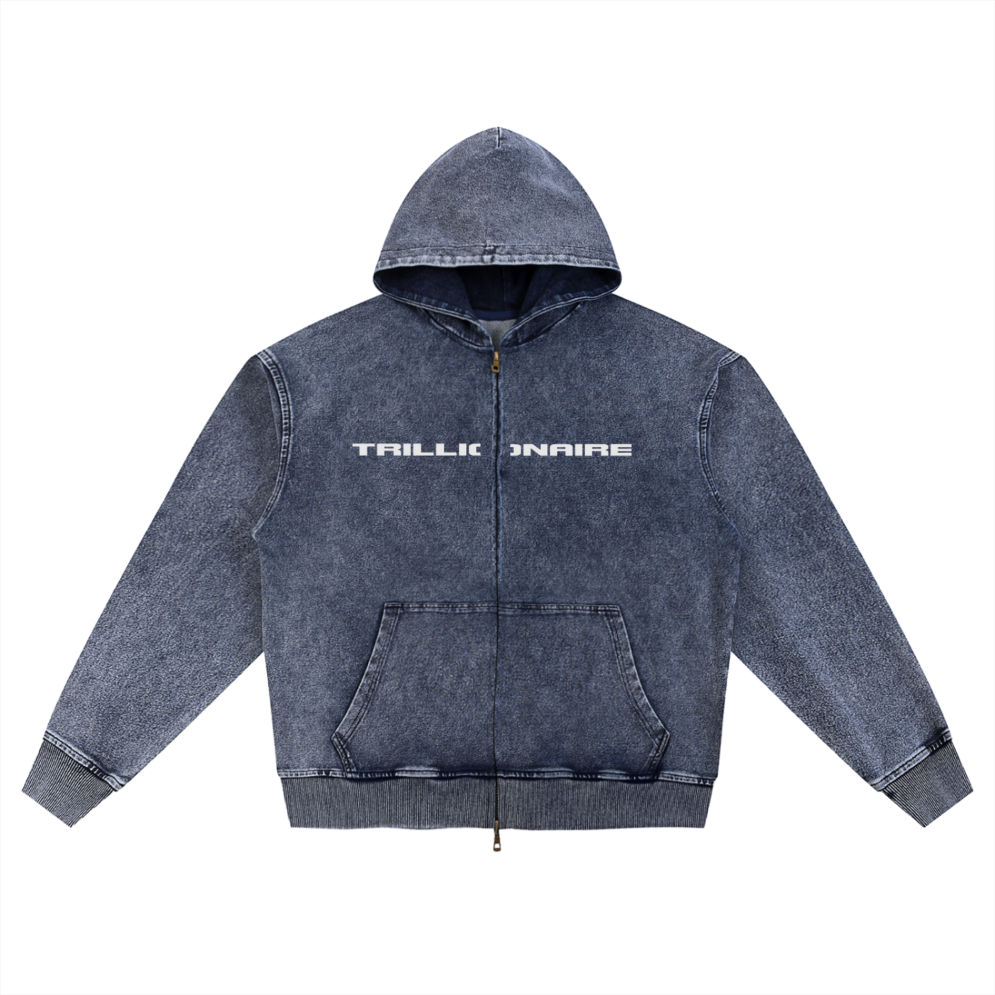 Snow Wash Oversized Zip