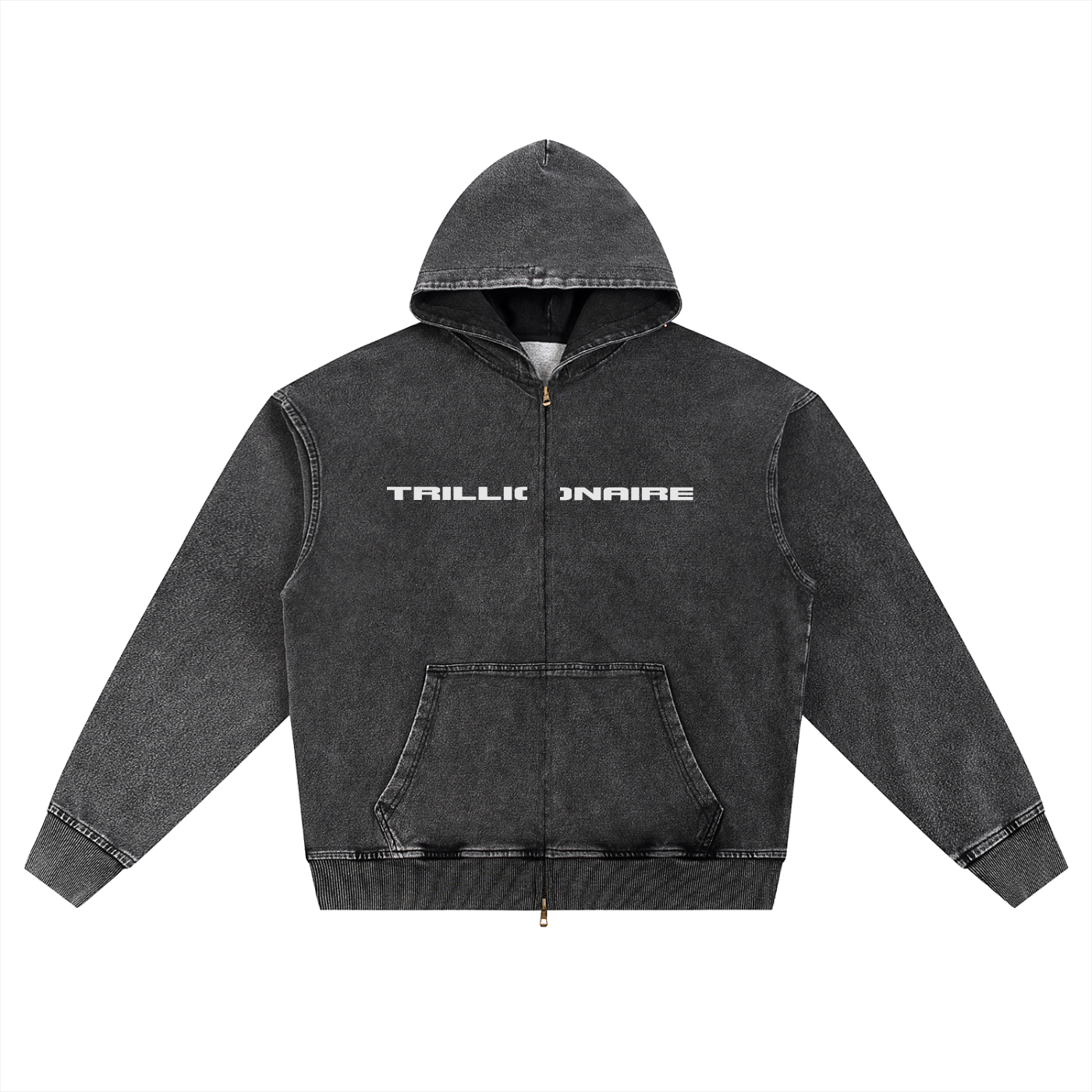 Snow Wash Oversized Zip
